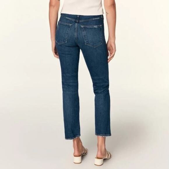 NWT AMO Chloe Crop Jeans in Affection Womens 26 Dark Wash Straight Quiet Luxury - Picture 2 of 7